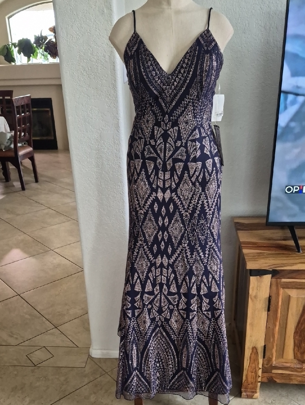 Jump Apparel, Glittered design open back Gown